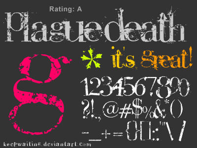 PlagueDeath ttf   FONT by KeepWaiting