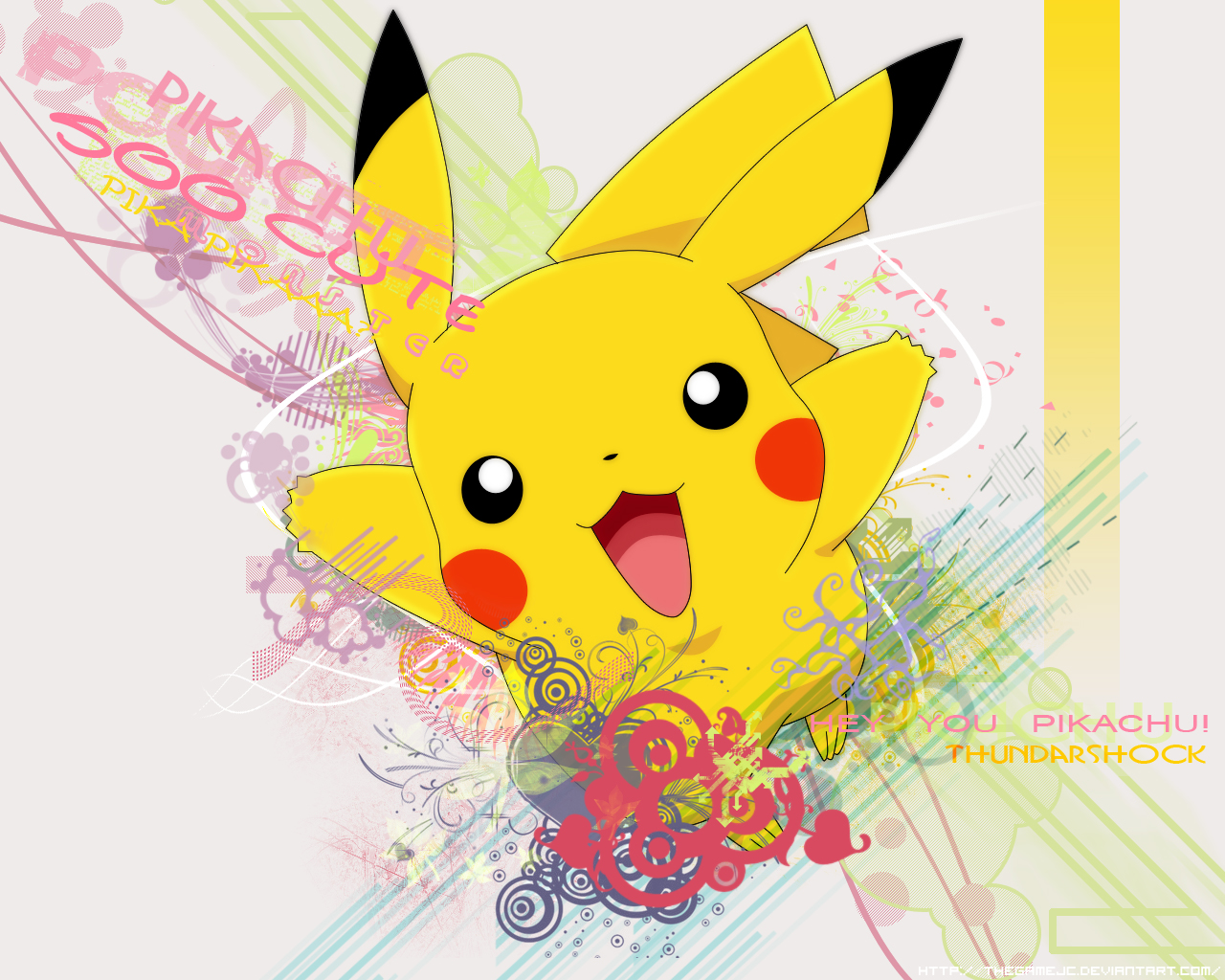 Wallpaper Pikachu Jumping by TheGameJC