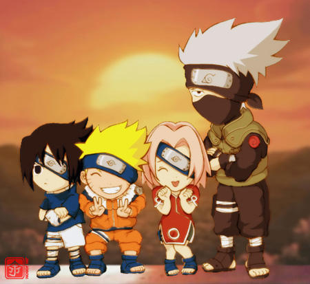 Naruto   Chibi Team Kakashi by behindinfinity